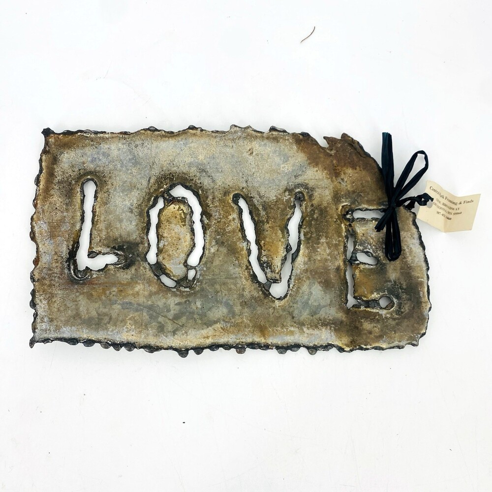Rustic Rusty Metal Love Sign 10x6 Wall Decor Farmhouse Primitive Art